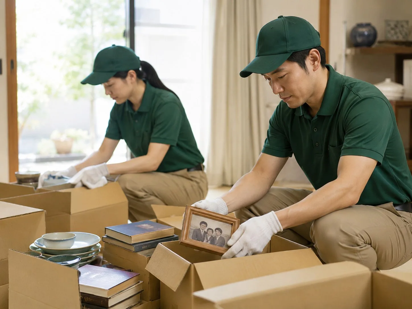 遺品整理で思い出の品を仕分けるイメージ